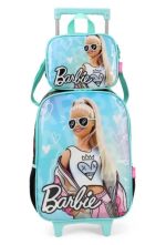 Kit Mochila Rodinhas Com Lancheira Barbie Verde Luxcel