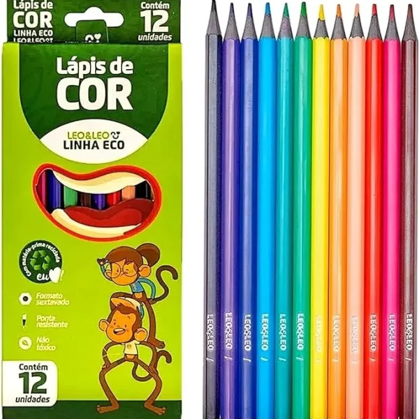 Lápis de Cor - 12 Cores - Leo&Leo Sext. Eco