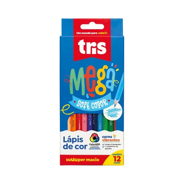 Lápis de Cor Soft Color - 12 Cores - Tris
