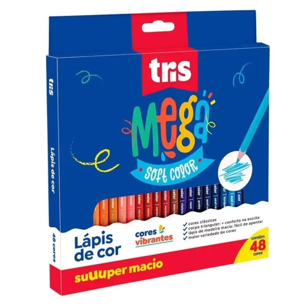 Lápis de Cor Soft Color - 48 Cores - Tris