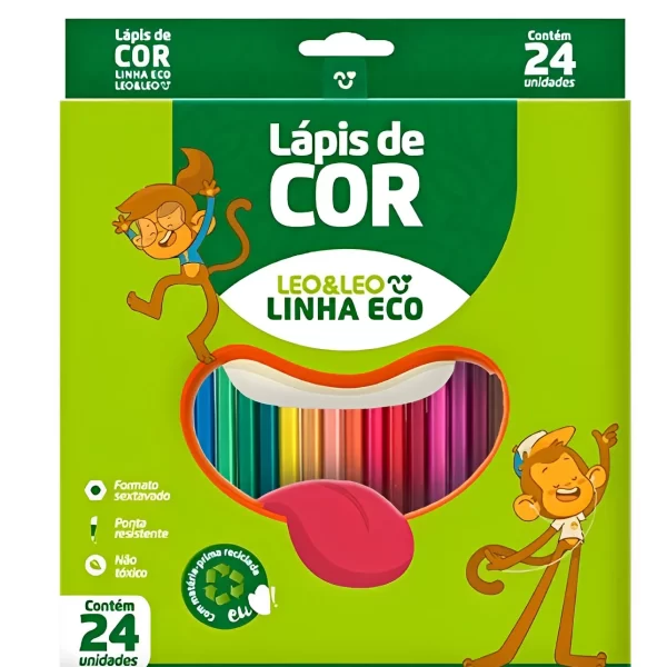 Lápis de Cor Linha Eco - 24 Cores - Leo&Leo