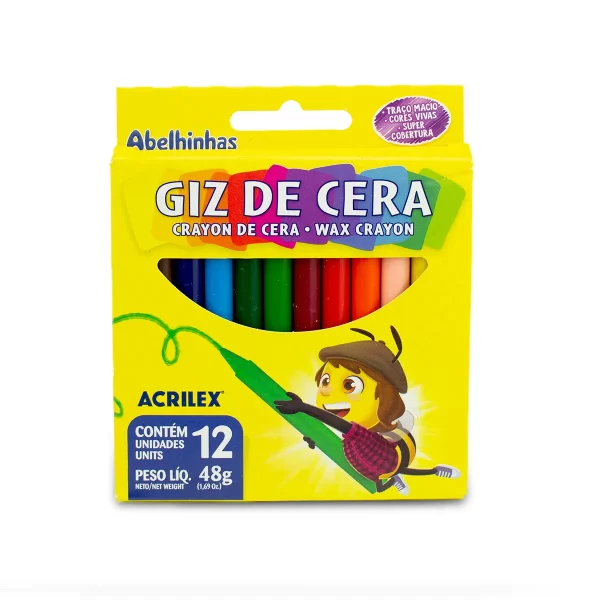 Giz de Cera - 12 Cores - Acrilex