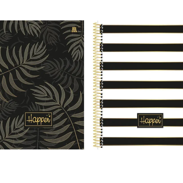 CADERNO - ENVIO DE FORMA SORTIDA - CAPA DURA COLEGIAL HAPPEN GLITTER 160F  - ANIMATIVA