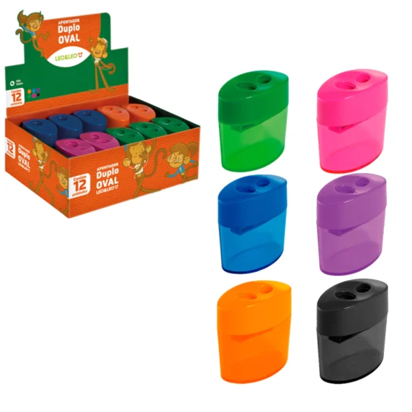 Apontador Leo&Leo com Dois Furos (Jumbo + Normal)