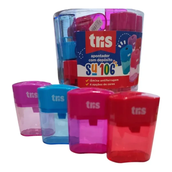 Apontador com Depósito Cores Sortidas - TRIS